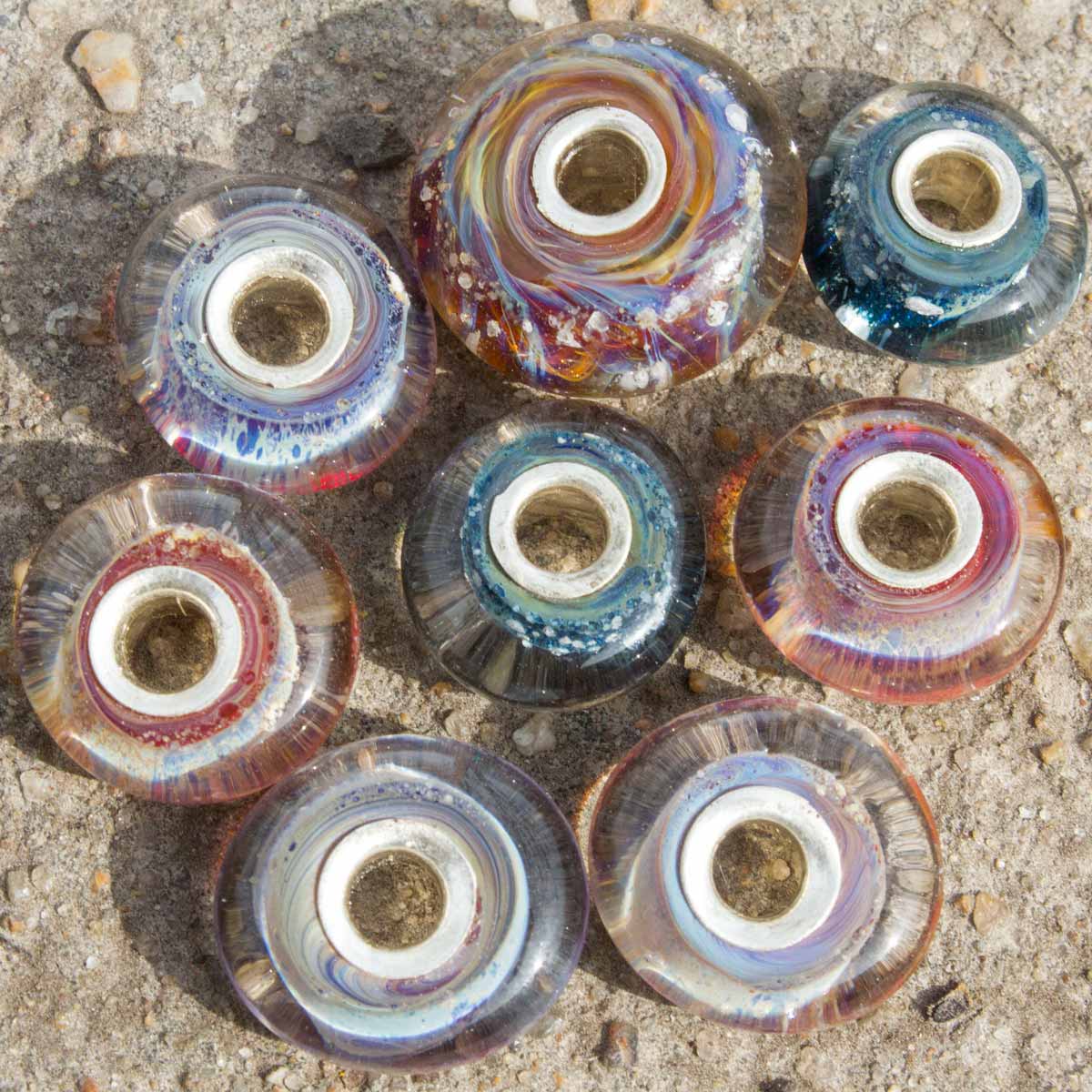 Cremation Beads with Silver Cores