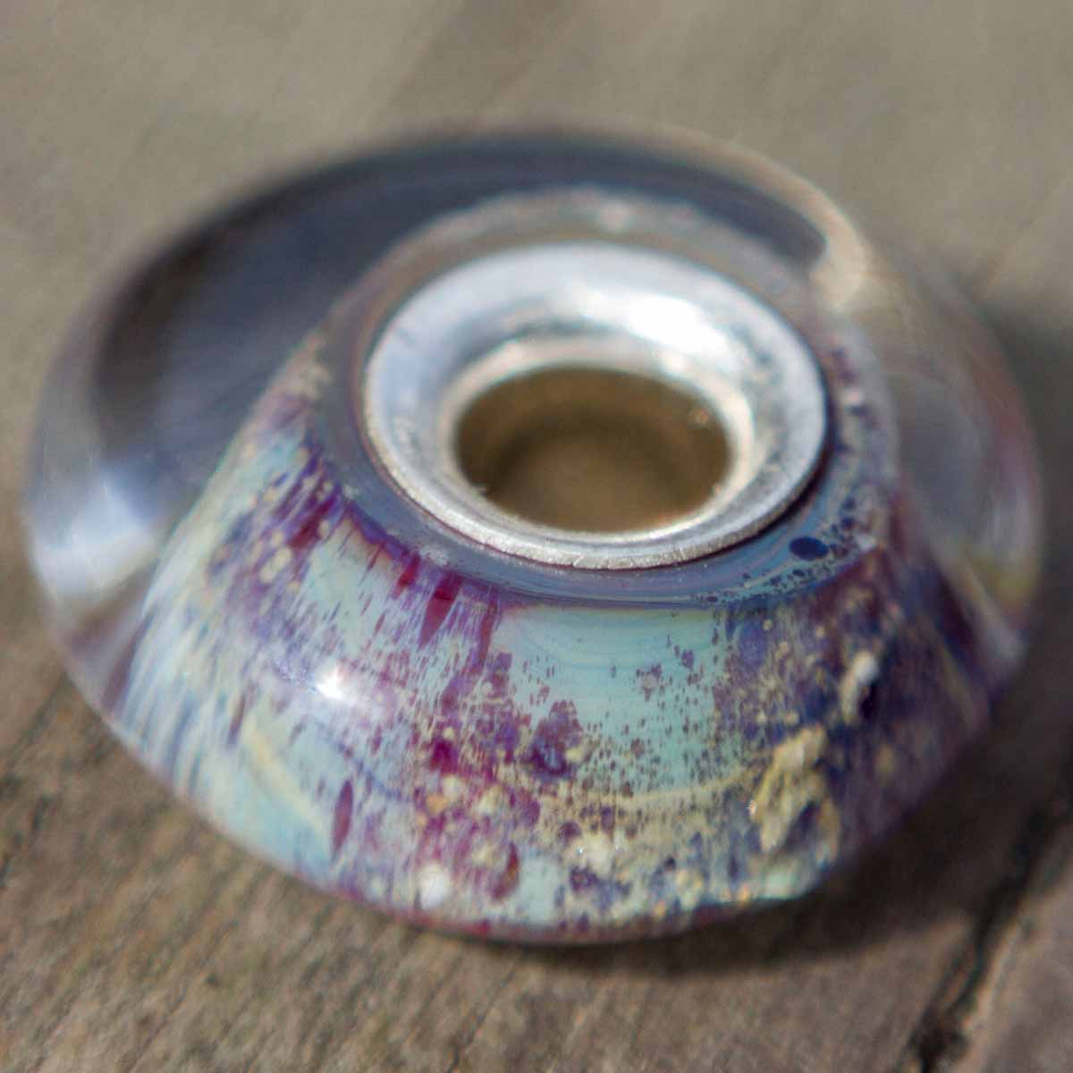 Cremation Bead with a Silver Core